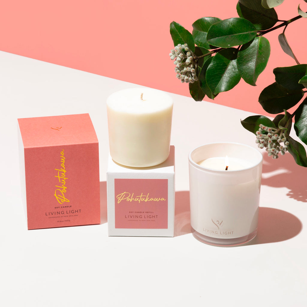 Pohutukawa Soy Candle Refill Living Light Candles