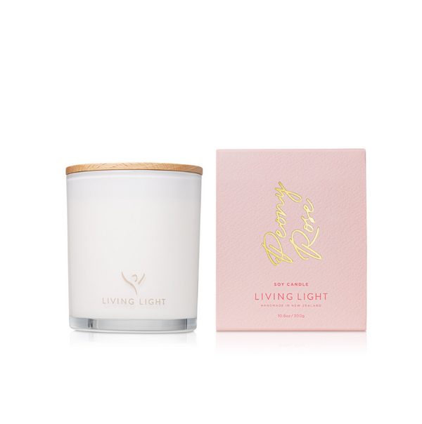 Peony Rose scented soy candle | Living Light