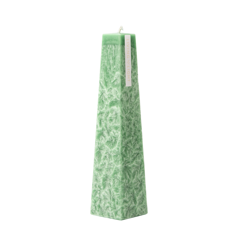 Green coloured soy wax mini icicle candle