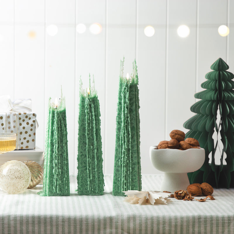 Christmas Candles | Festive Pine Icicles by Living Light