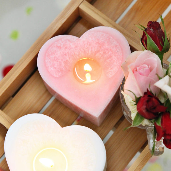 Peony Rose Heart (Blush) Candle - OUTLET