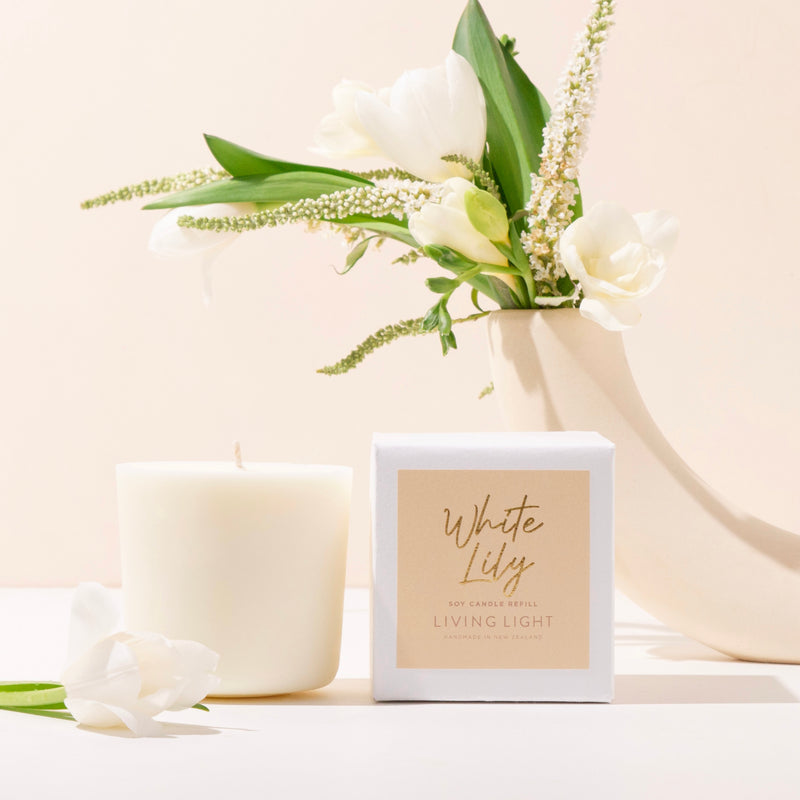 White Lily Soy Candle Large